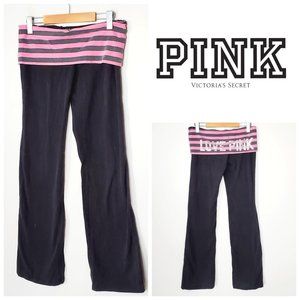 VS PINK Black Fold Over Waist Yoga Leggings